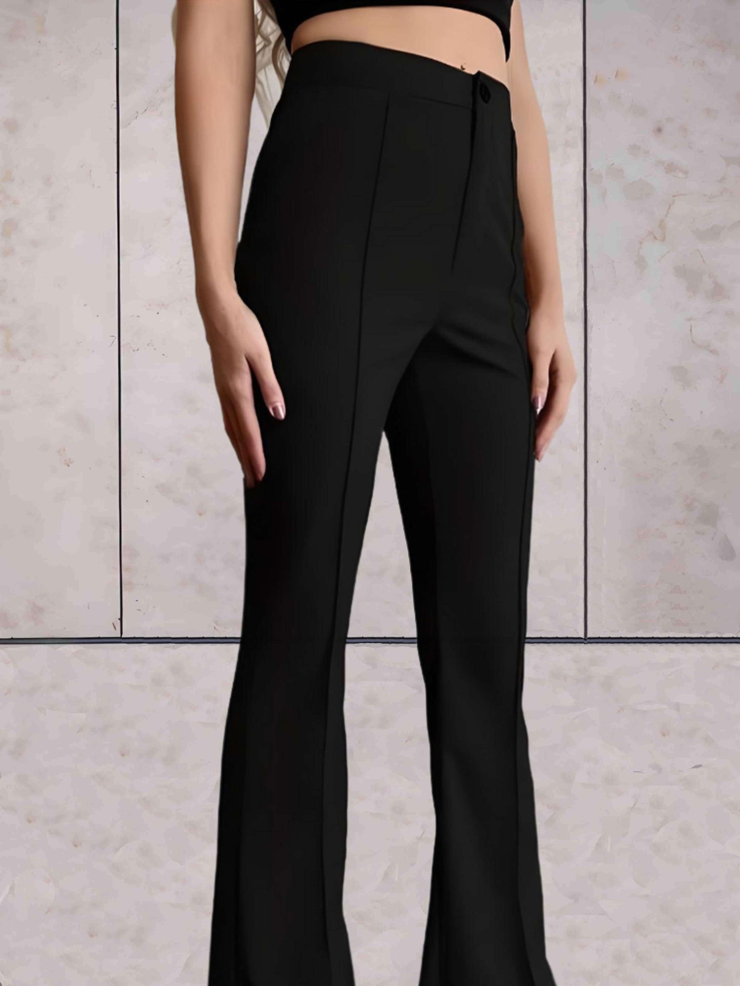 Verticale plooibroek met hoge taille voor dames