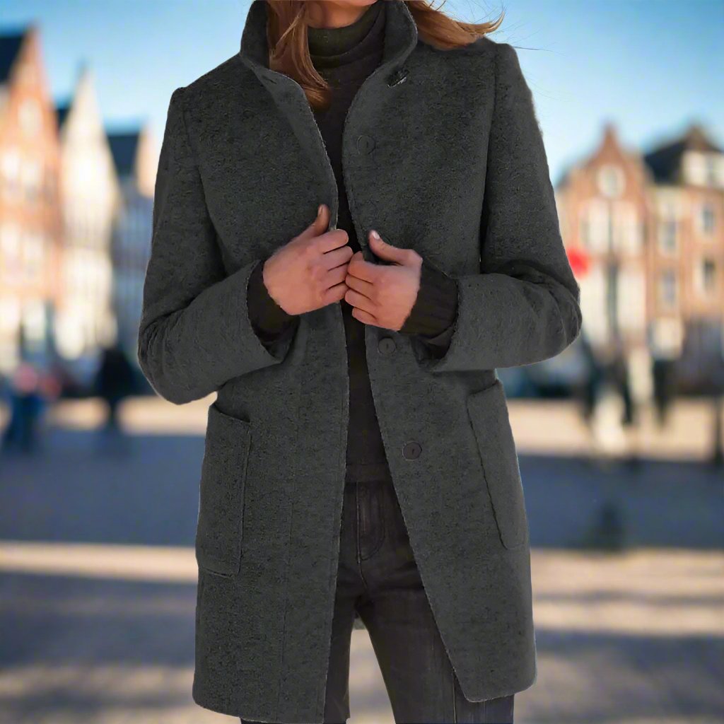 Weber Wollen Mantel | Elegante wollen jas voor dames met kraag