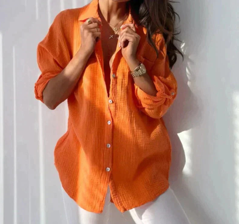 Blouse voor vrouwen Georgia | Trendy zomerblouse met lange mouwen