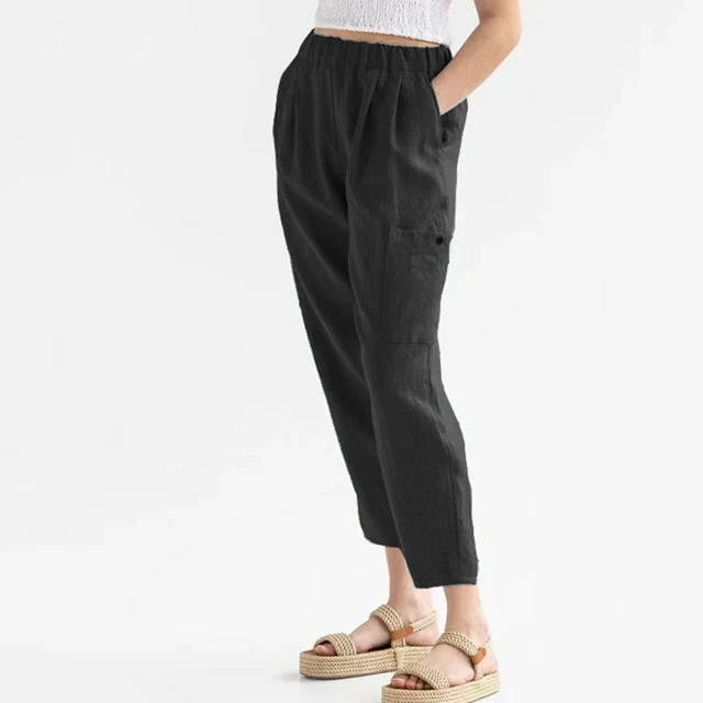 Effen casual rechte broek