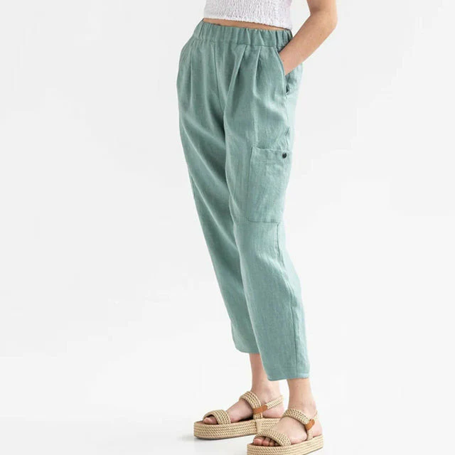 Effen casual rechte broek