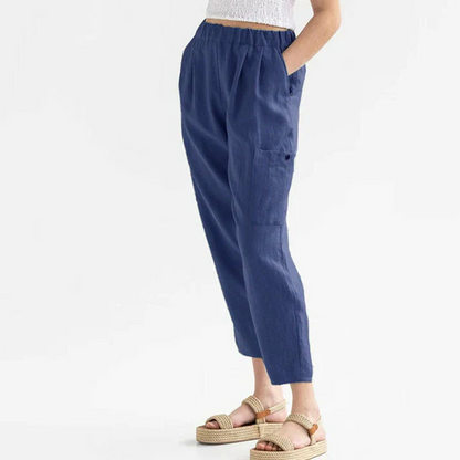 Effen informeel rechte broek voor dames