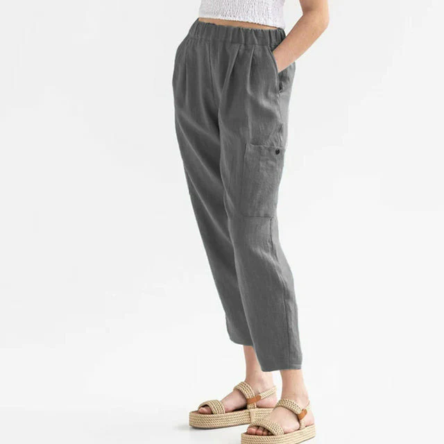 Effen informeel rechte broek voor dames