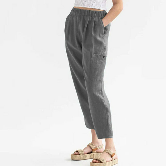 Effen informeel rechte broek voor dames