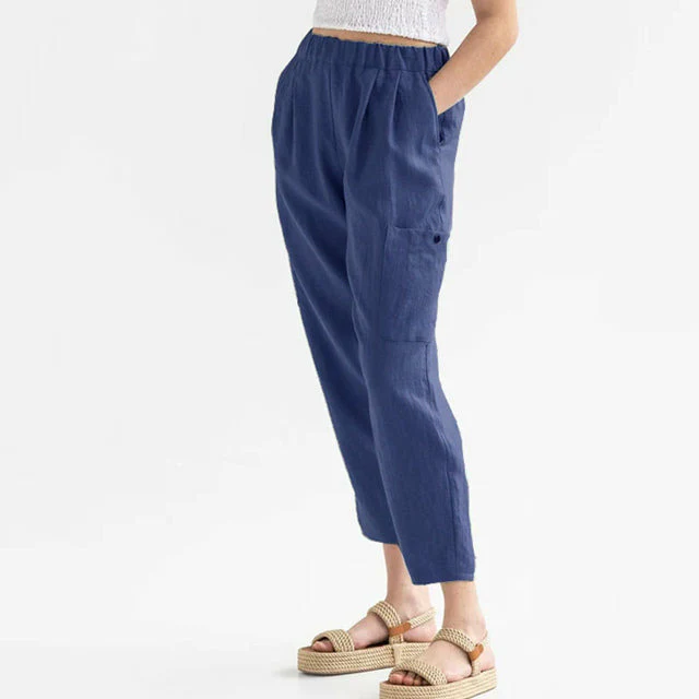 Effen casual rechte broek