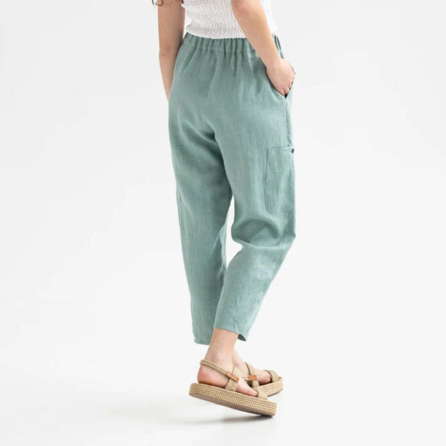 Effen casual rechte broek