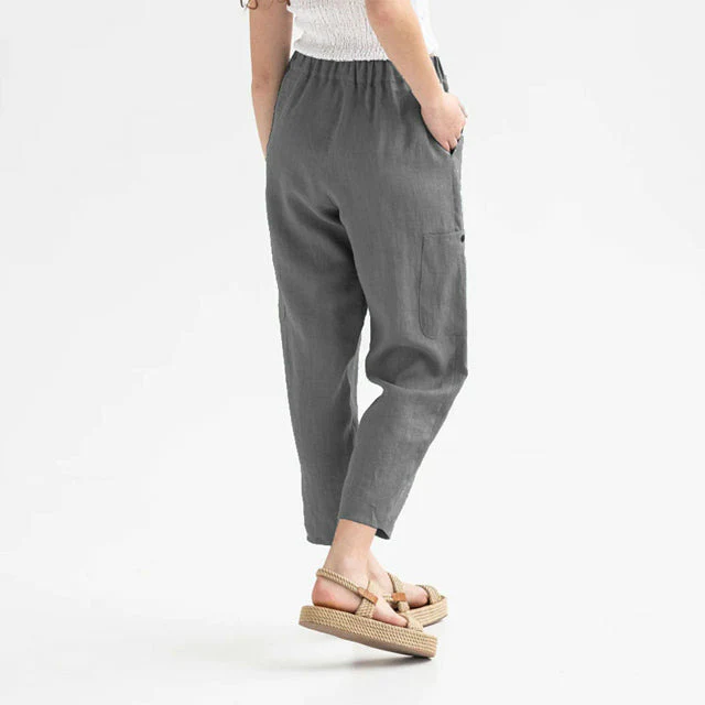 Effen casual rechte broek