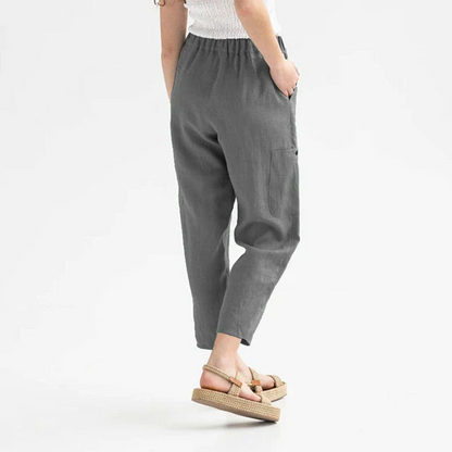Effen casual rechte broek