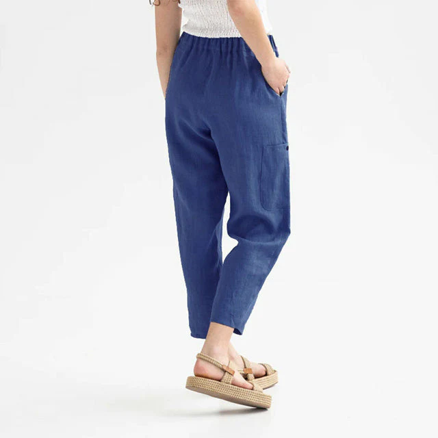 Effen casual rechte broek