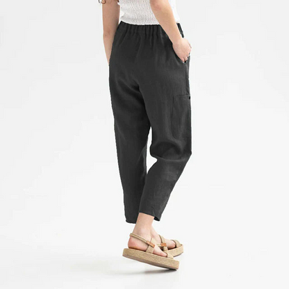 Effen informeel rechte broek voor dames
