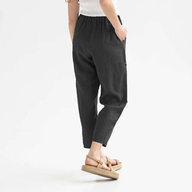 Effen casual rechte broek