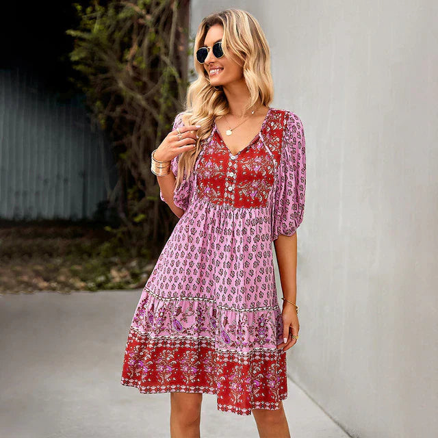 Mandy - Elegante Boheemse Zomerjurk voor Vrouwen