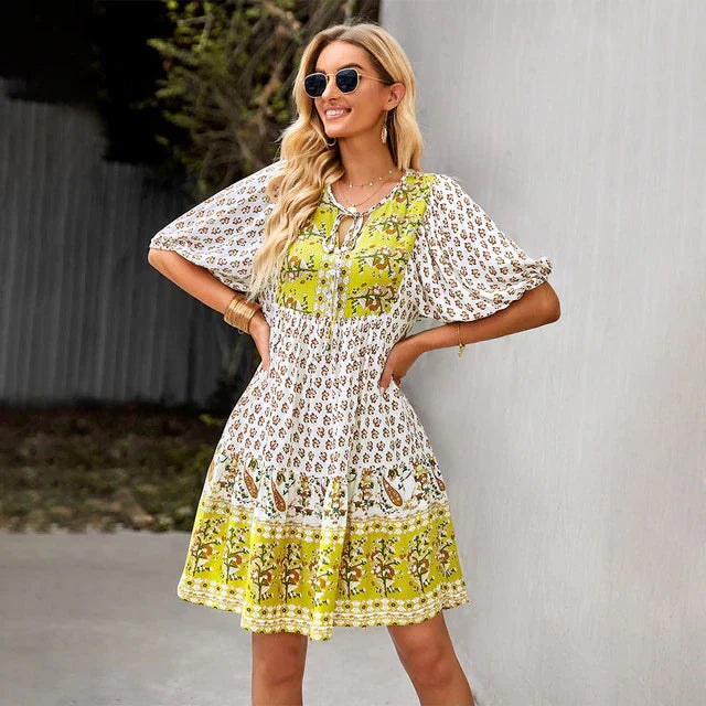 Mandy - Elegante Boheemse Zomerjurk voor Vrouwen