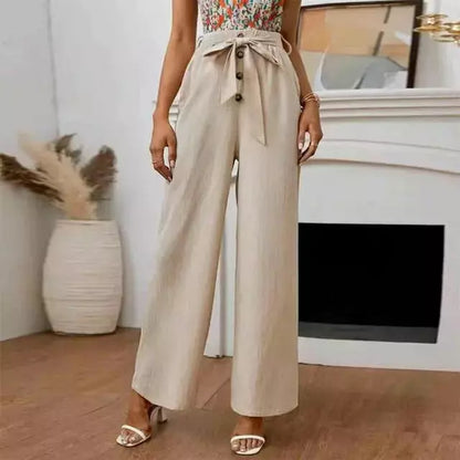 Effen broek met wijde pijpen voor dames