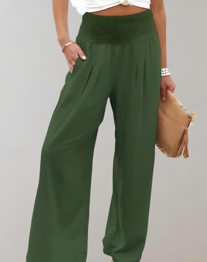 Broek met hoge taille en wijde pijpen voor dames