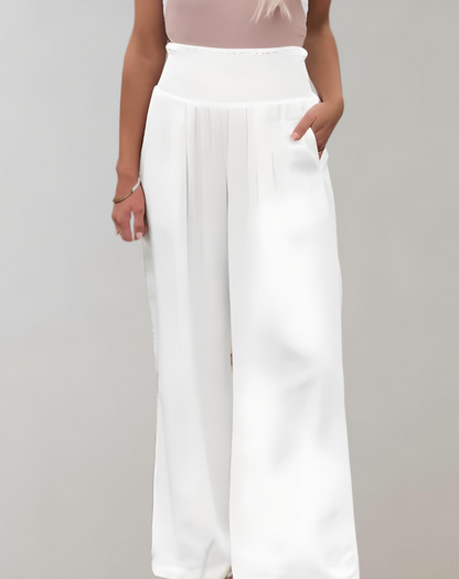 Broek met hoge taille en wijde pijpen voor dames