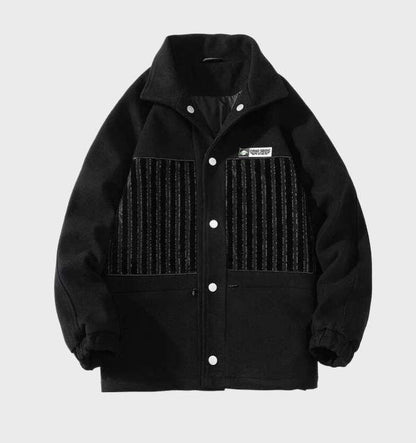 Ethan - Eenvoudig effen jasje met kousenband op de mouw en knoopsluiting