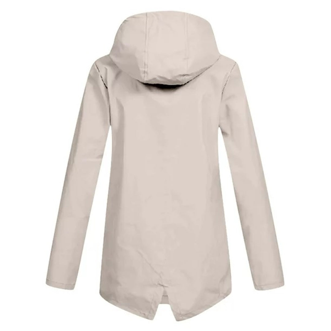 Lange regenjas met capuchon voor dames