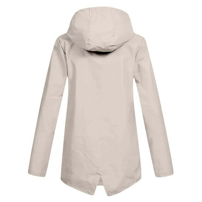 Lange regenjas met capuchon voor dames