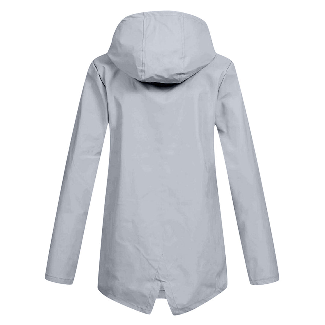Lange regenjas met capuchon voor dames