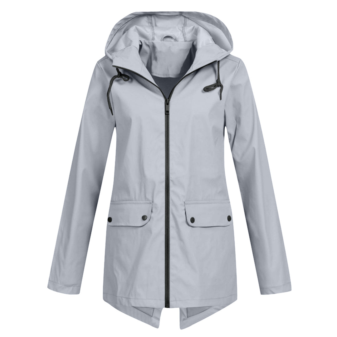 Lange regenjas met capuchon voor dames