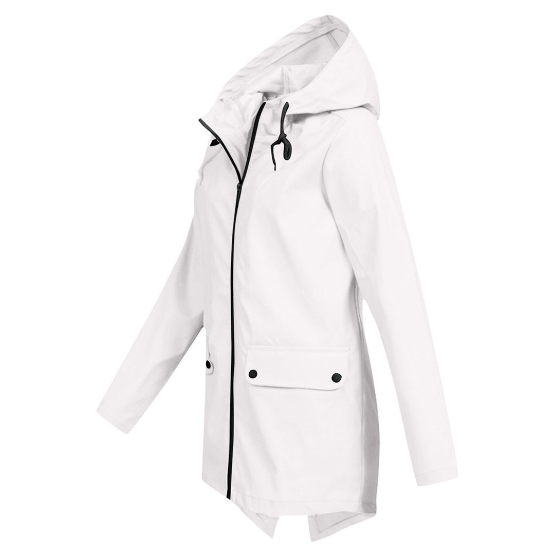 Lange regenjas met capuchon voor dames