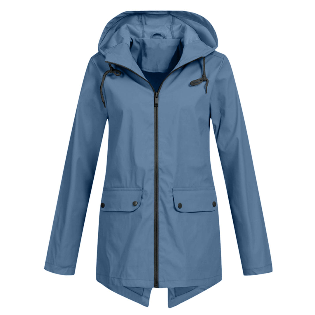 Lange regenjas met capuchon voor dames