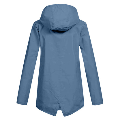 Lange regenjas met capuchon voor dames