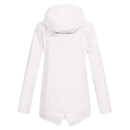 Lange regenjas met capuchon voor dames