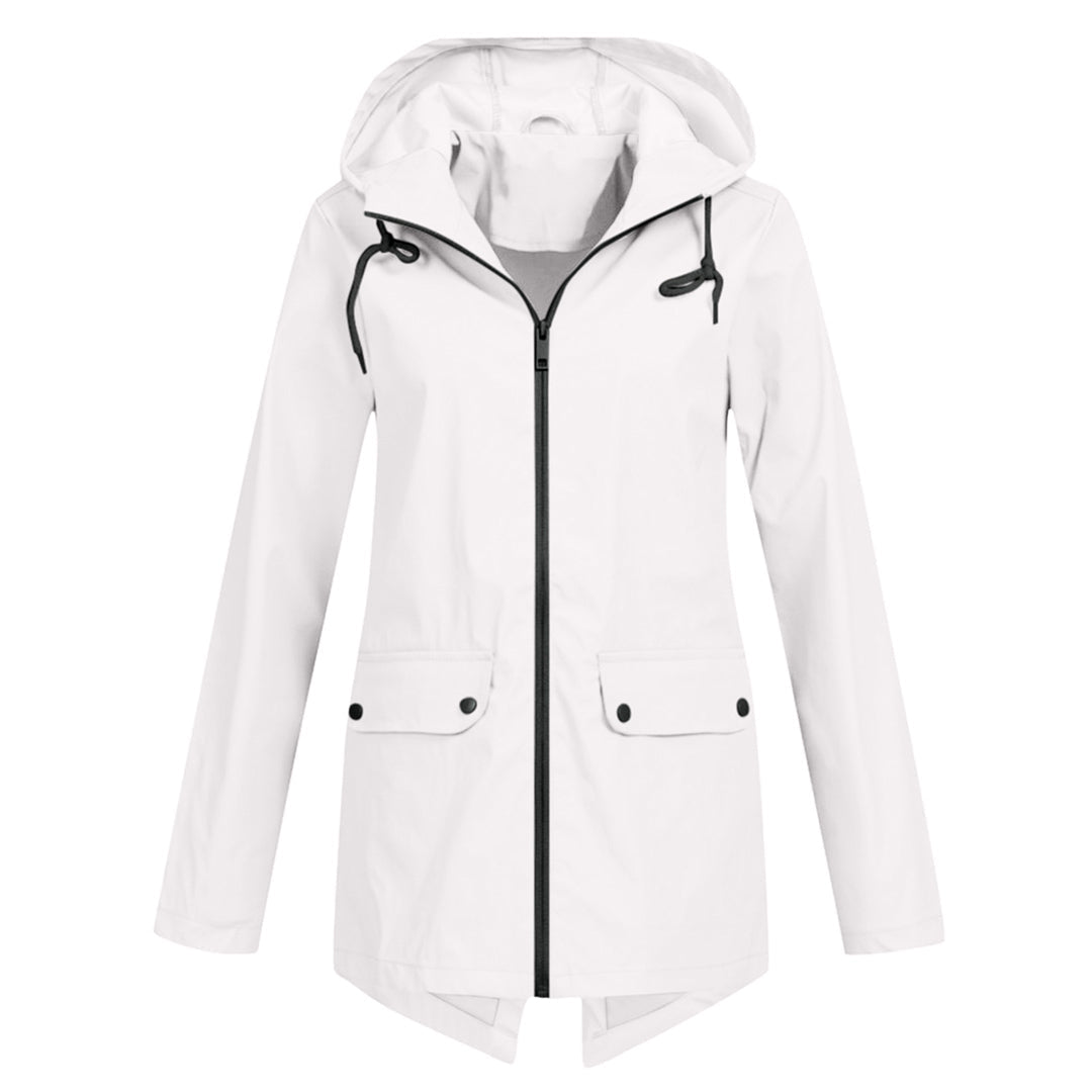 Lange regenjas met capuchon voor dames