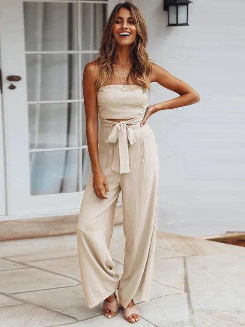 Janela | Elegante strapless jumpsuit