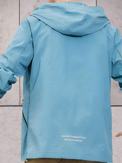 Francis - warm en lichtgewicht polyester jack met capuchon en ritssluiting over de hele lengte