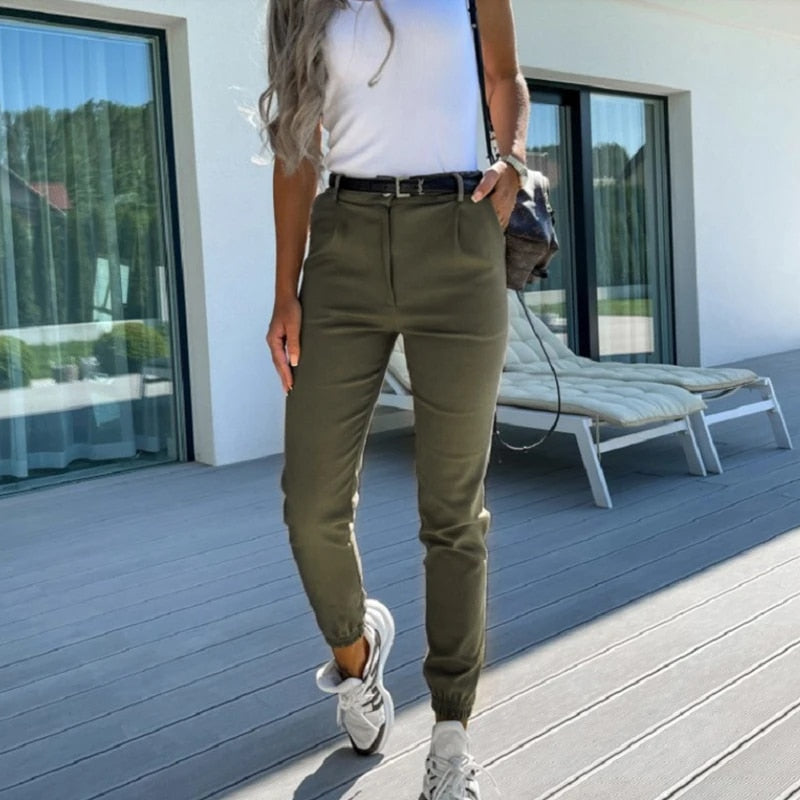 Damsy - Effen kleurenmode joggingbroek