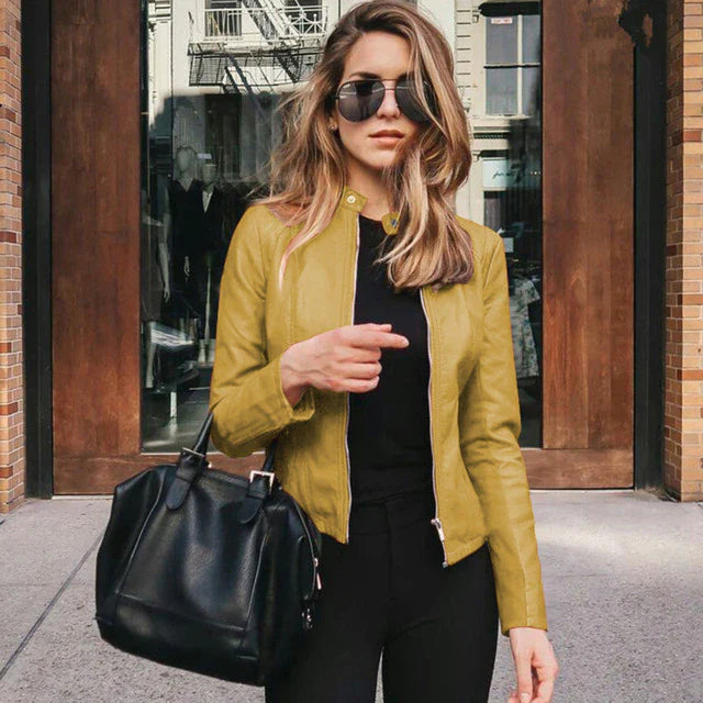 Nikki leren jas | Elegante leren look jas voor dames