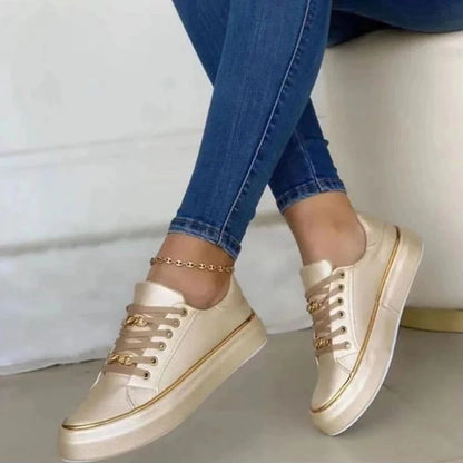 Mila - Damessneakers Chique Gouden Accent