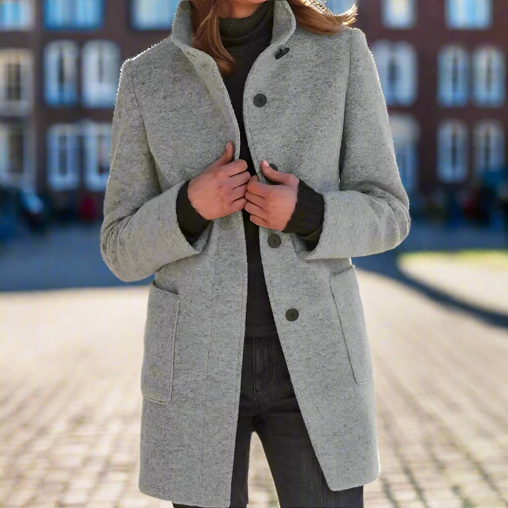 Weber Wollen Mantel | Elegante wollen jas voor dames met kraag