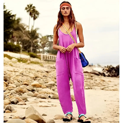 Carla | ademende zomer jumpsuit met wijde pijpen voor dames