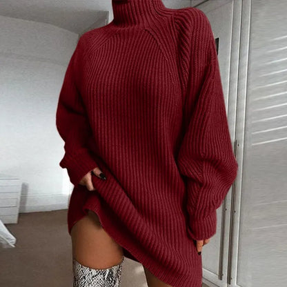 Olivia | Comfortabele Jurk - Sweater met Col