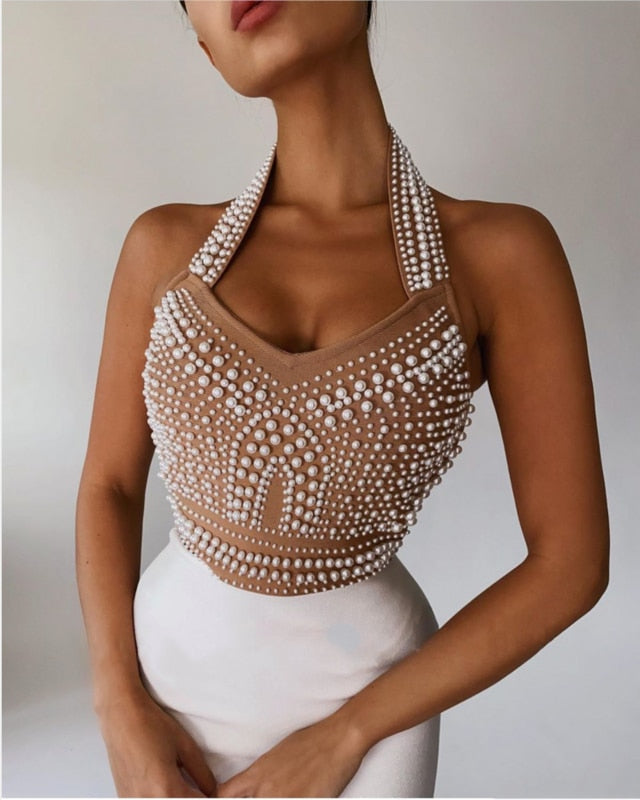 Bodycon jurk met parels