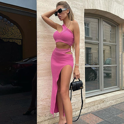 Two piece set met split