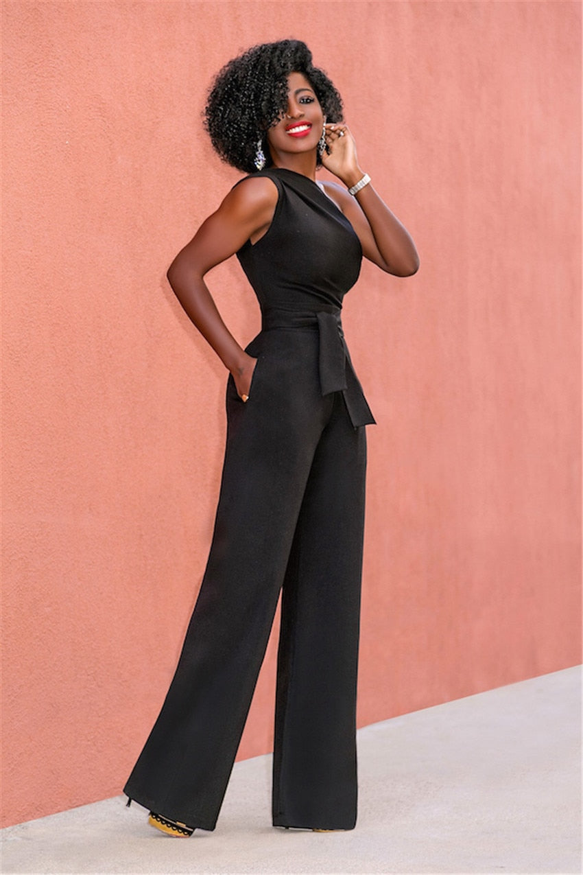 One shoulder jumpsuit