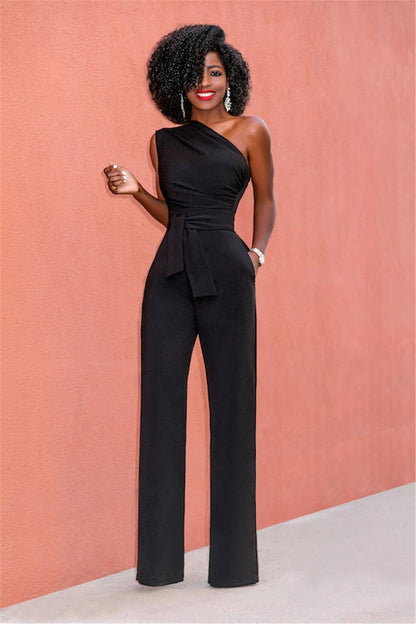 One shoulder jumpsuit