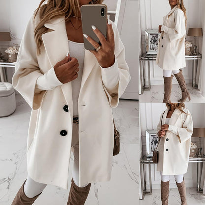 COSS Mantel | Elegante trendy oversized double breasted lange jas voor vrouwen