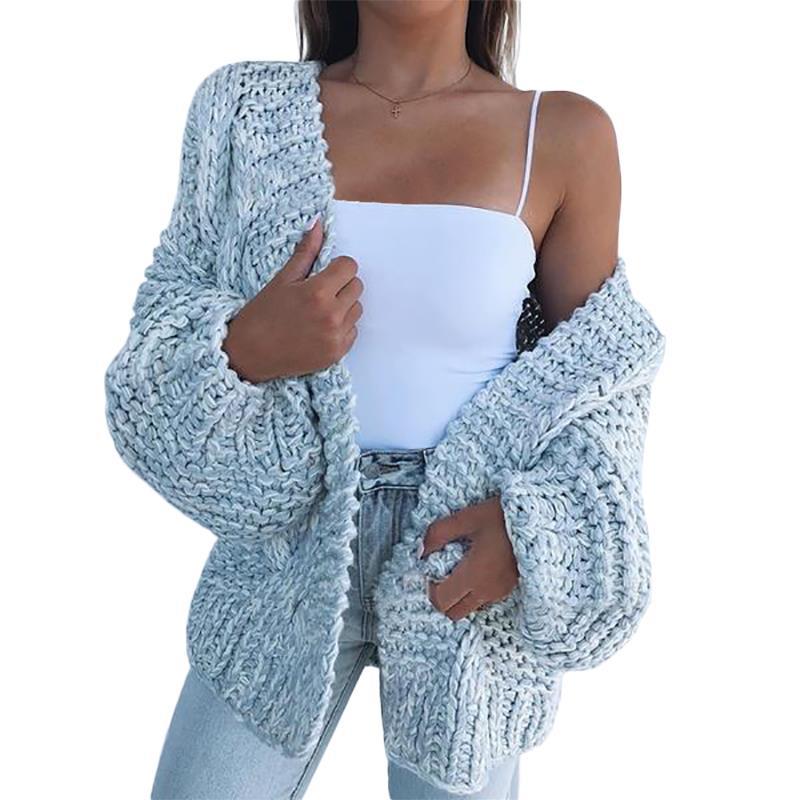 Lichtblauw knitted vest