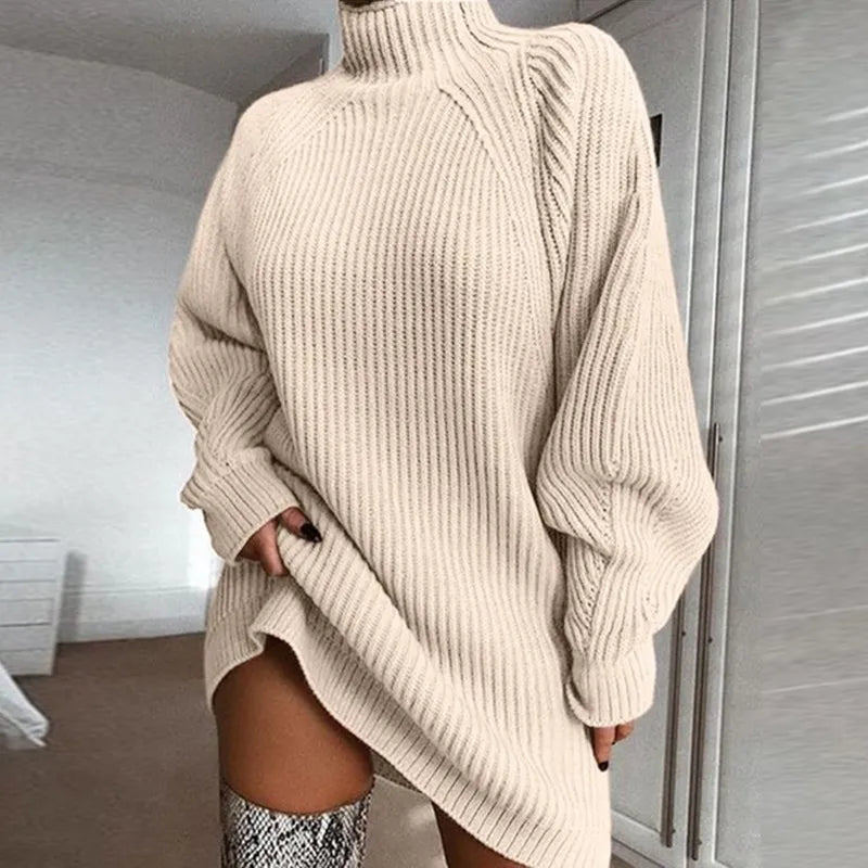 Olivia | Comfortabele Jurk - Sweater met Col