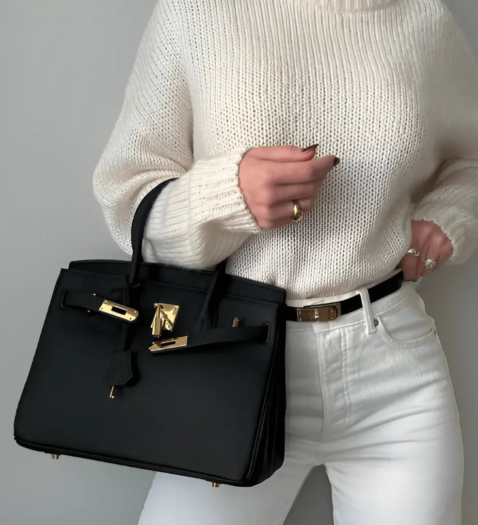 Adeline  | elegante grote handtas met lycheepatroon