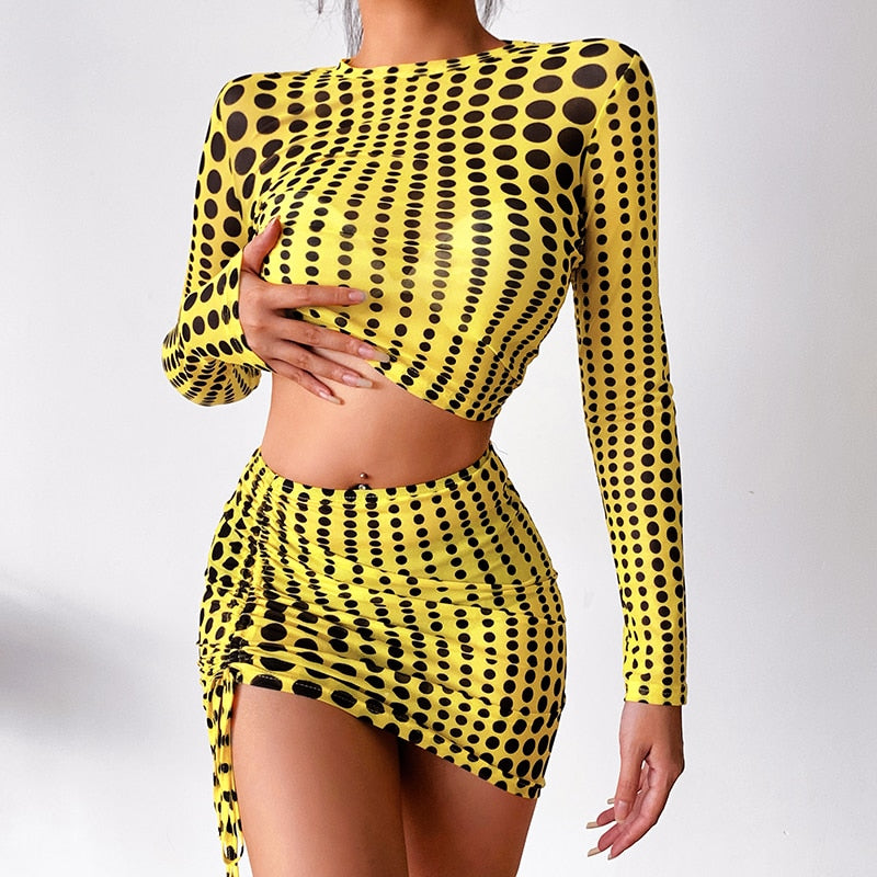 Two piece set geel/ zwart