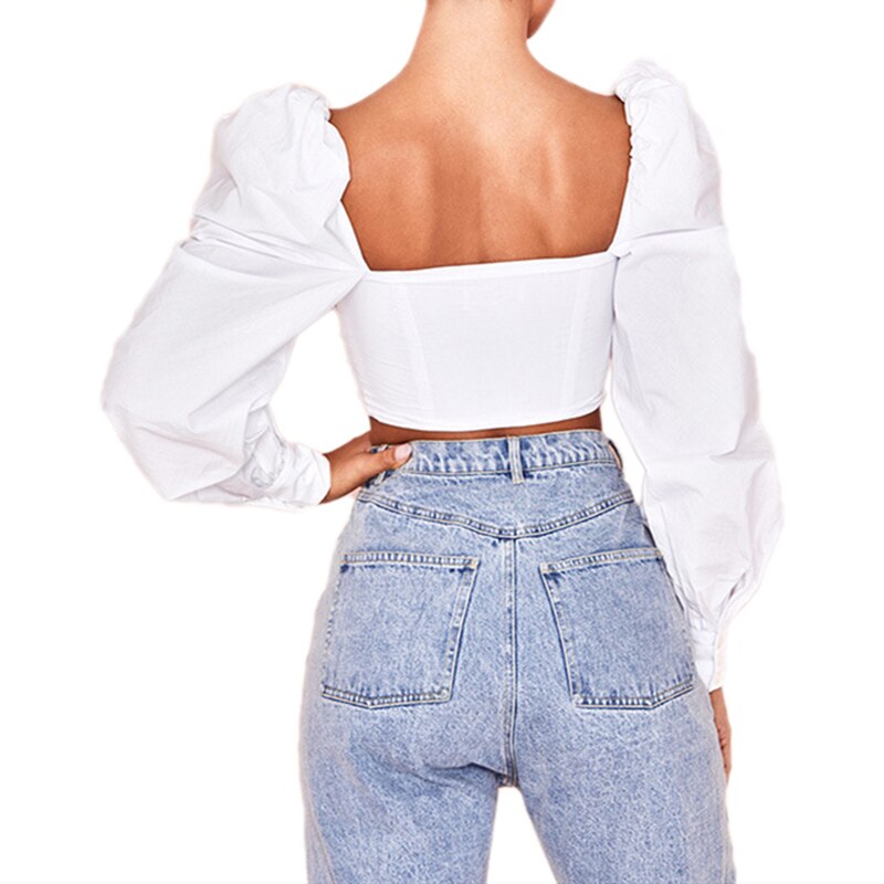 Witte korte top