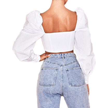 Witte korte top