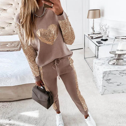 Elestria - Casual Tweedelige Set met Pailletten